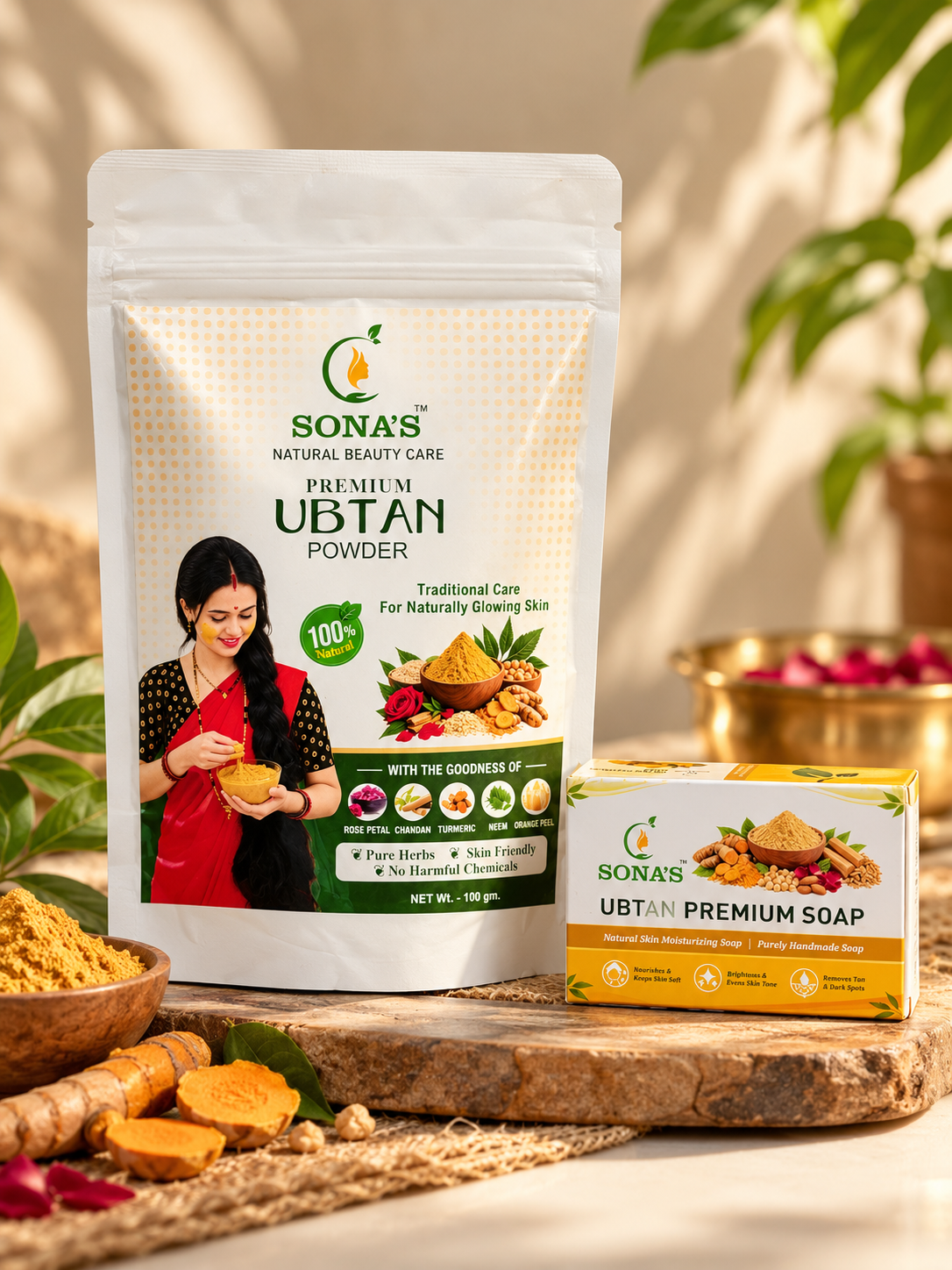 Sona’s Premium Ubtan & Soap Combo – The Secret to Naturally Glowing Skin