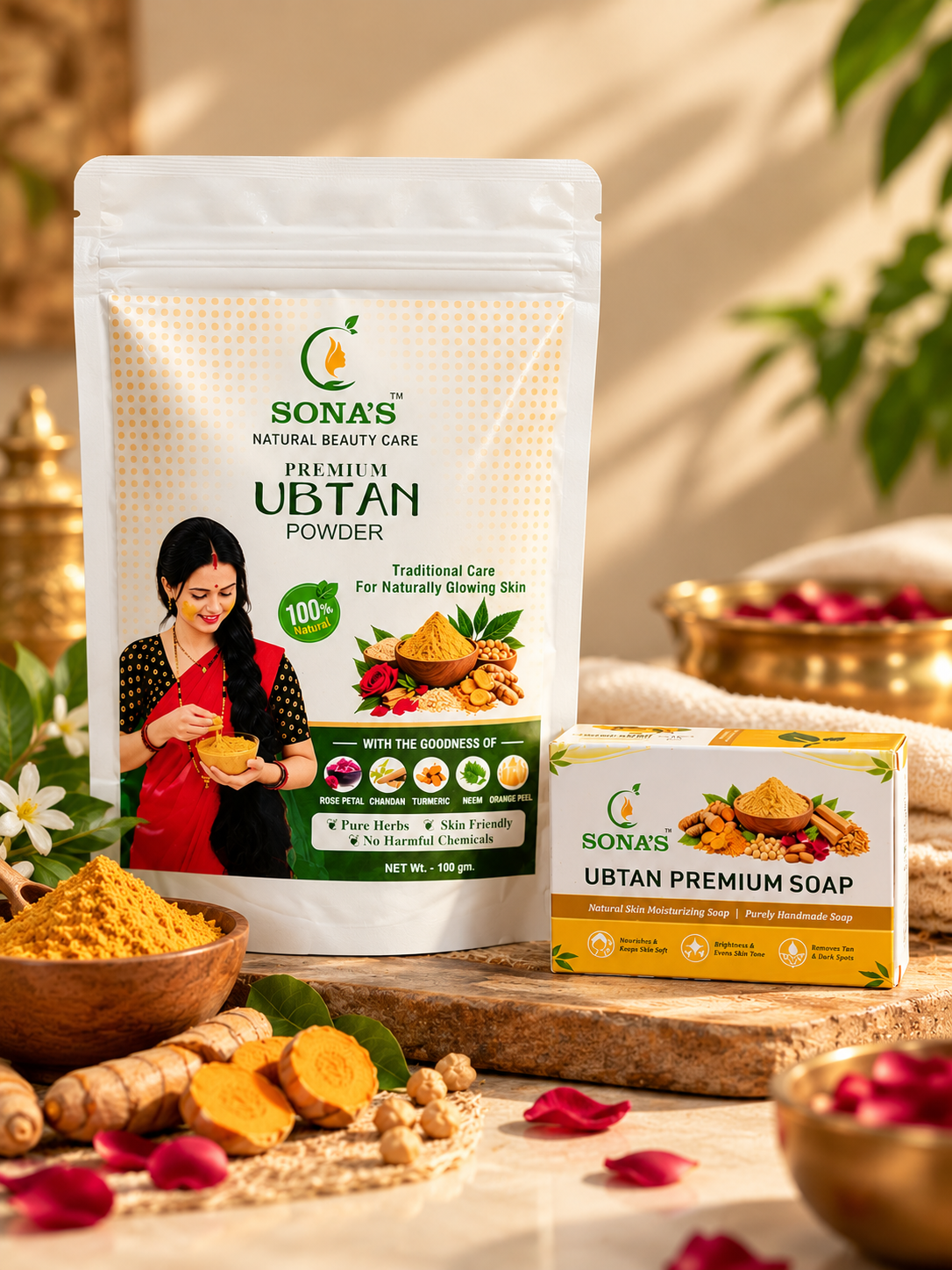 Sona’s Premium Ubtan & Soap Combo – The Secret to Naturally Glowing Skin