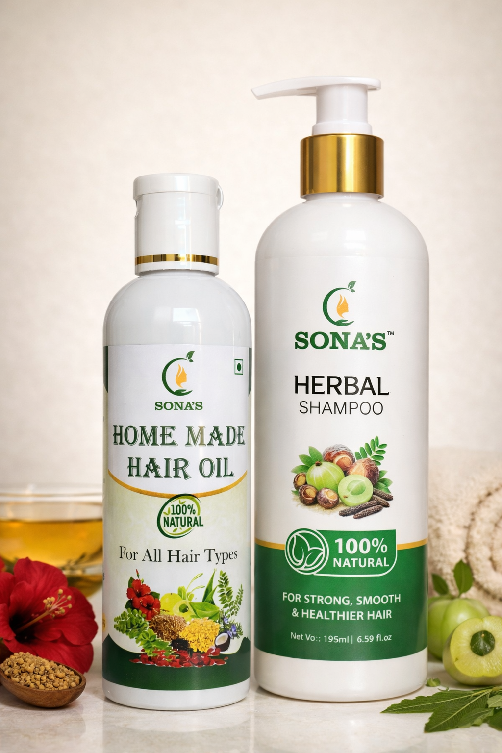 Best Herbal Hair Oil & Shampoo Combo for Hair Growth & Hair Fall Control – Sona’s Herbal Hair Oil