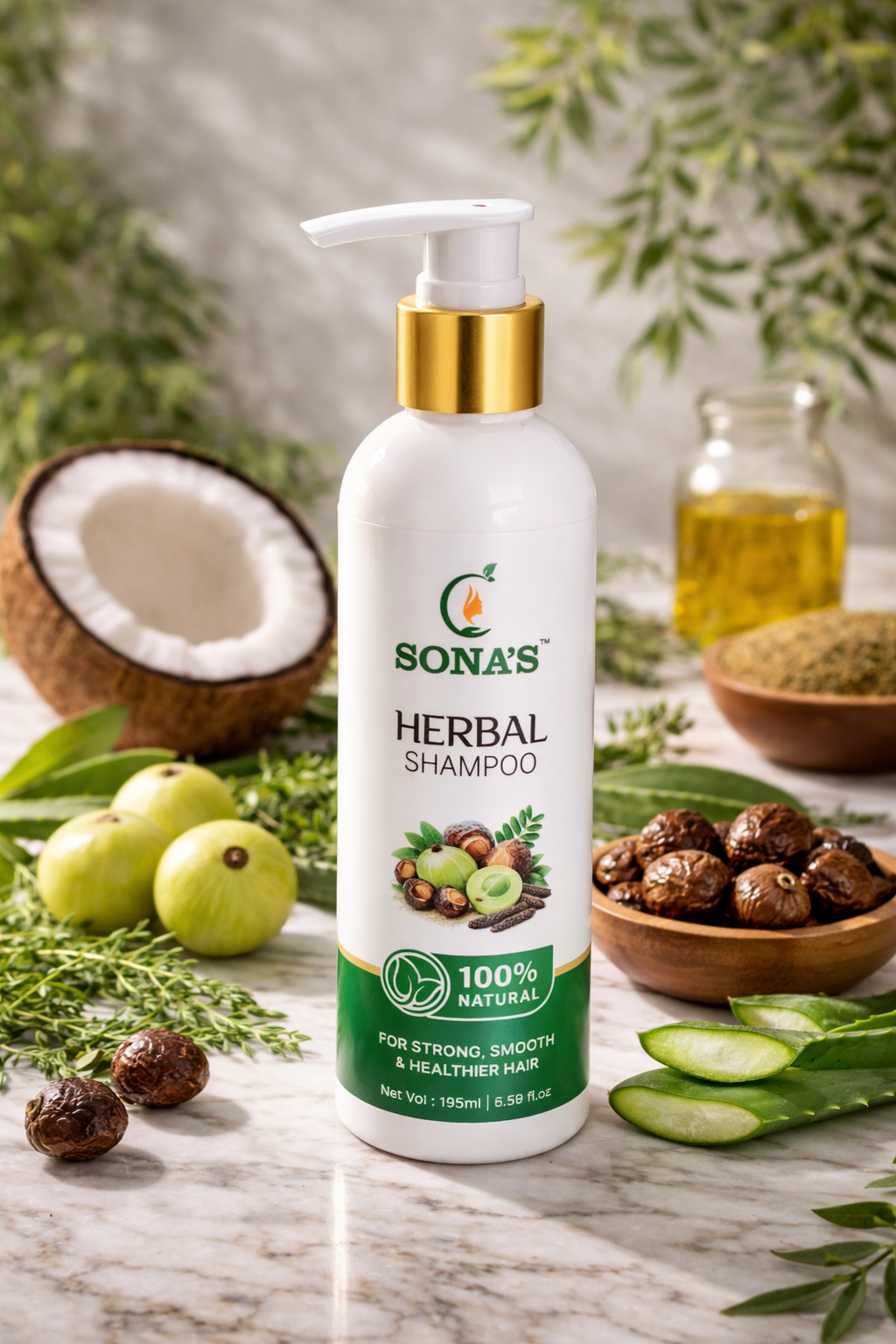 Best Herbal Shampoo for Hair Fall Control & Hair Growth – Sona’s Herbal Shampoo-zoom-3
