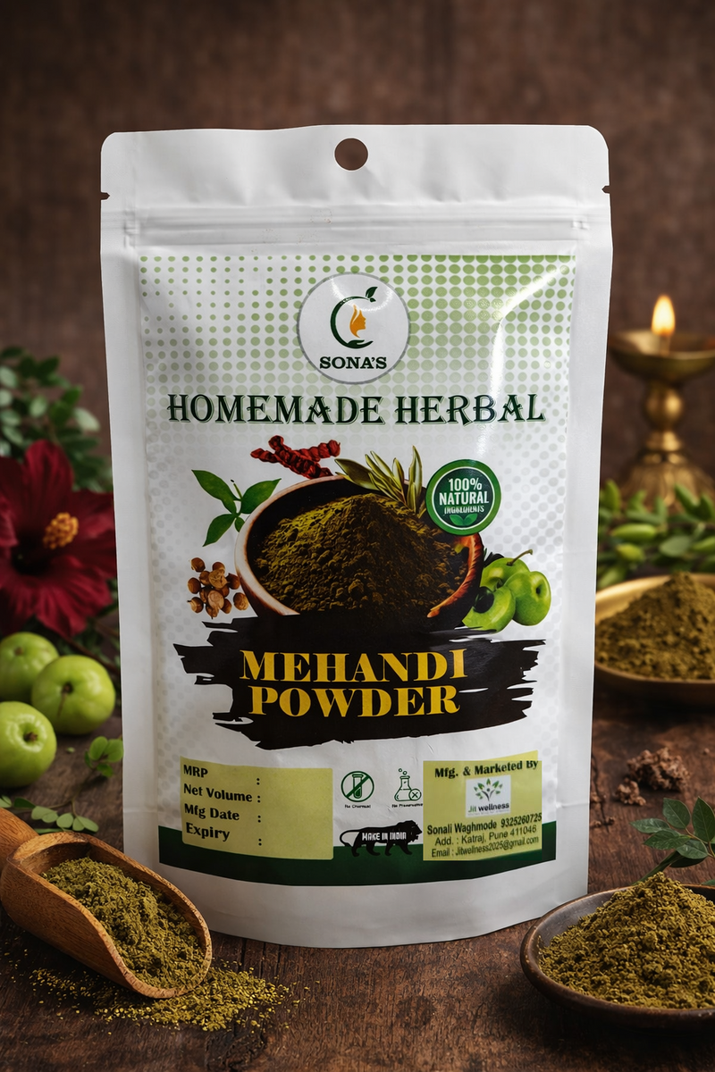 Homemade Herbal Mehndi Powder | Pack Of 2-zoom-