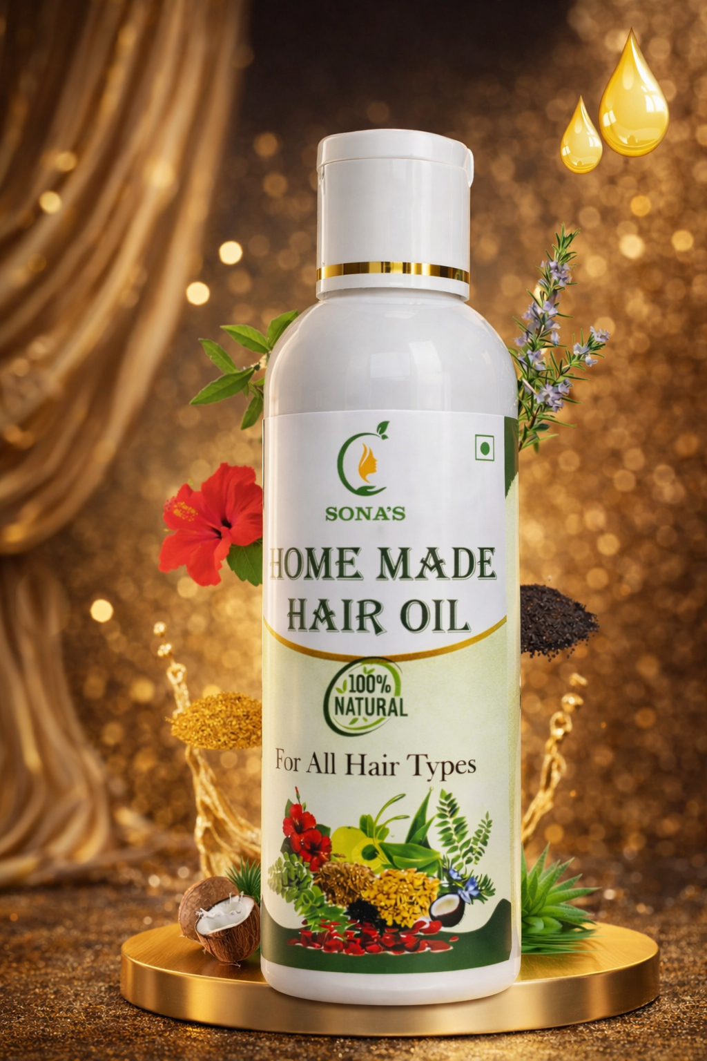 Best Herbal Hair Oil for Hair Growth & Hair Fall Control – Sona’s Home Made Hair Oil