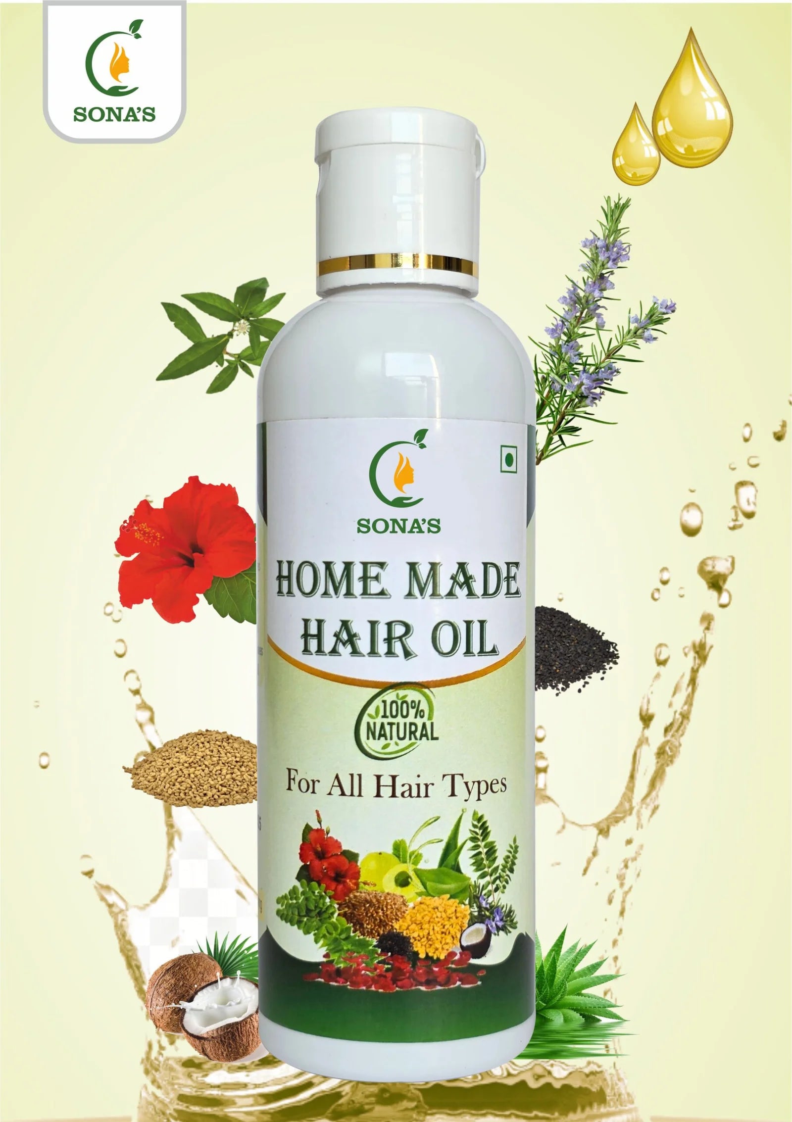 Best Herbal Hair Oil for Hair Growth & Hair Fall Control – Sona’s Home Made Hair Oil